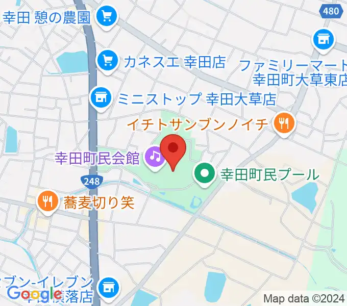 幸田町民会館の地図