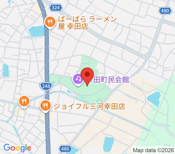 幸田町民会館の地図