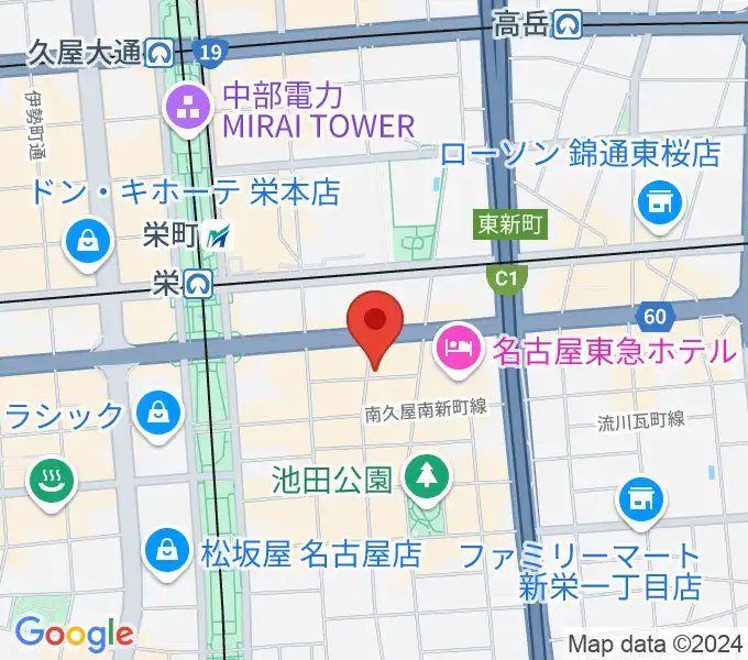 名古屋栄Live DOXYの地図