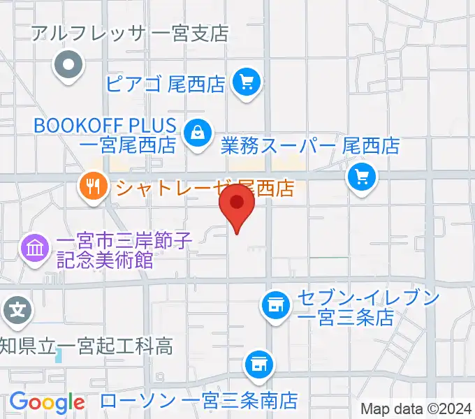 一宮市尾西市民会館の地図