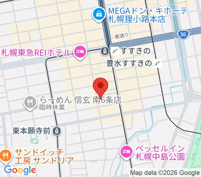 札幌クレイジーモンキーの地図
