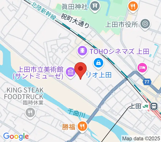 サントミューゼ 上田市交流文化芸術センターの地図