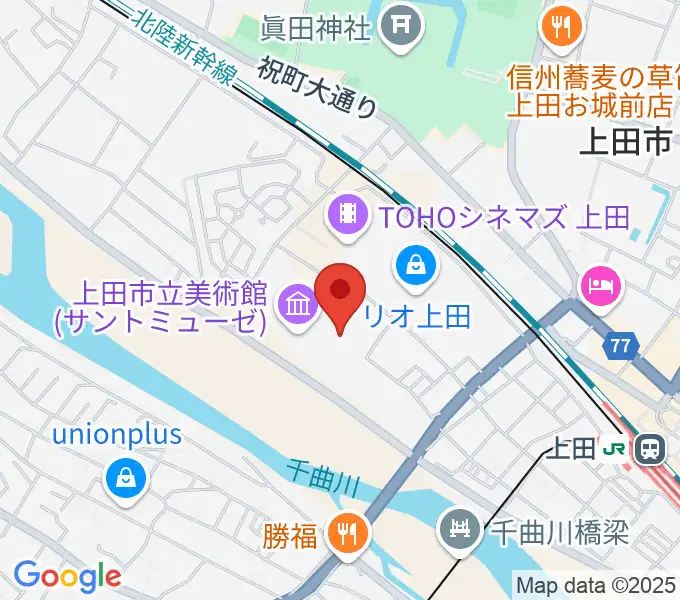 サントミューゼ 上田市交流文化芸術センターの地図