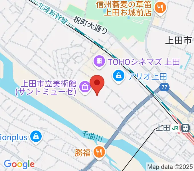 サントミューゼ 上田市交流文化芸術センターの地図