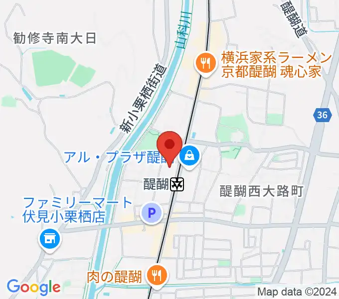 京都市醍醐交流会館の地図