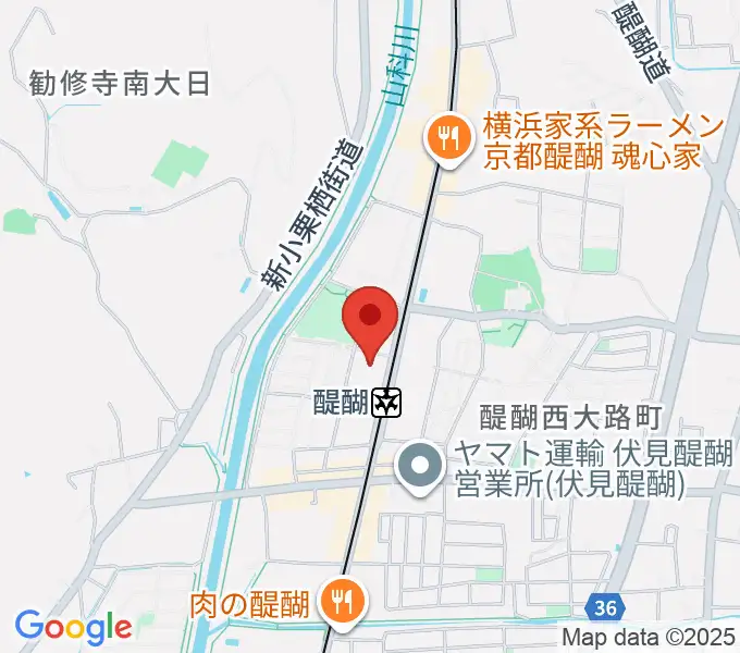 京都市醍醐交流会館の地図