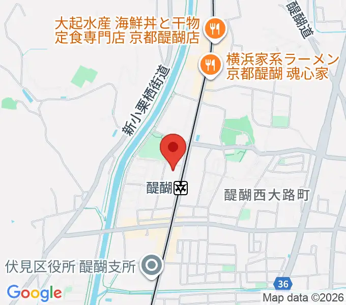 京都市醍醐交流会館の地図