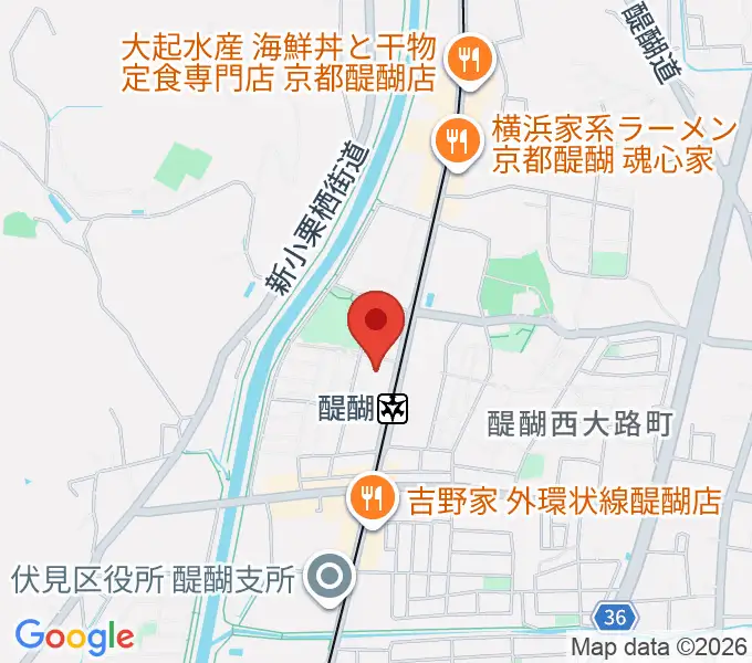 京都市醍醐交流会館の地図