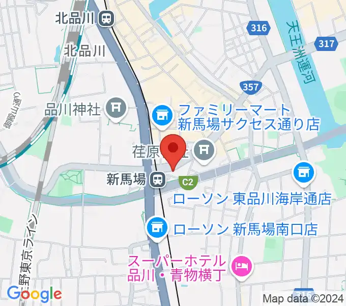 六行会ホールの地図