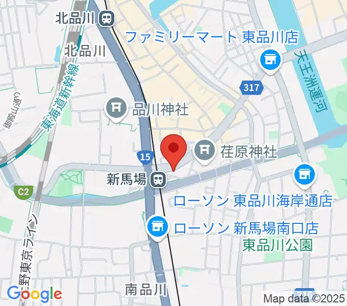六行会ホールの地図
