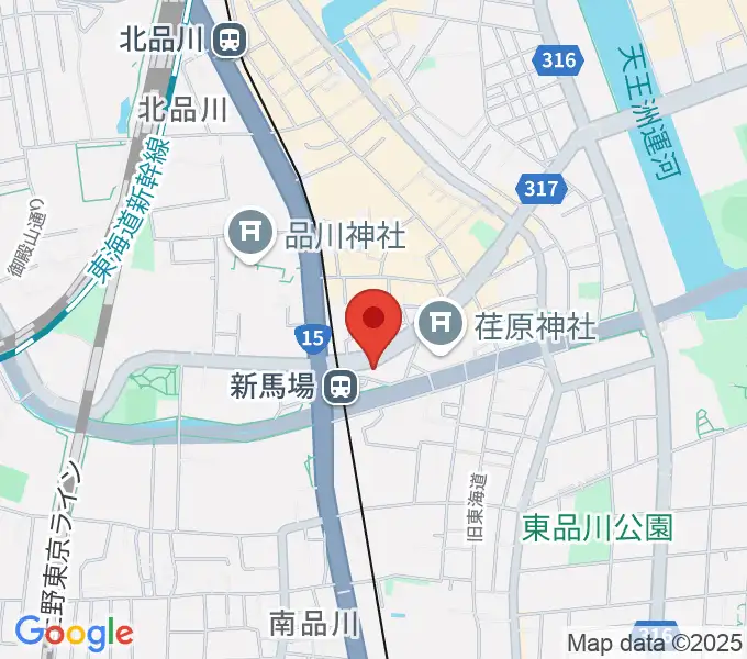 六行会ホールの地図
