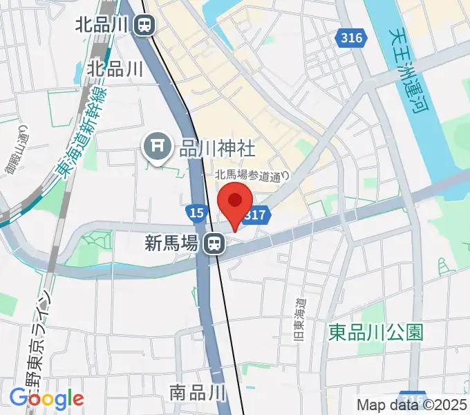 六行会ホールの地図