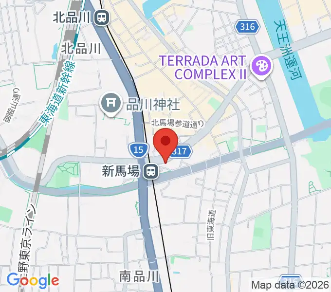六行会ホールの地図