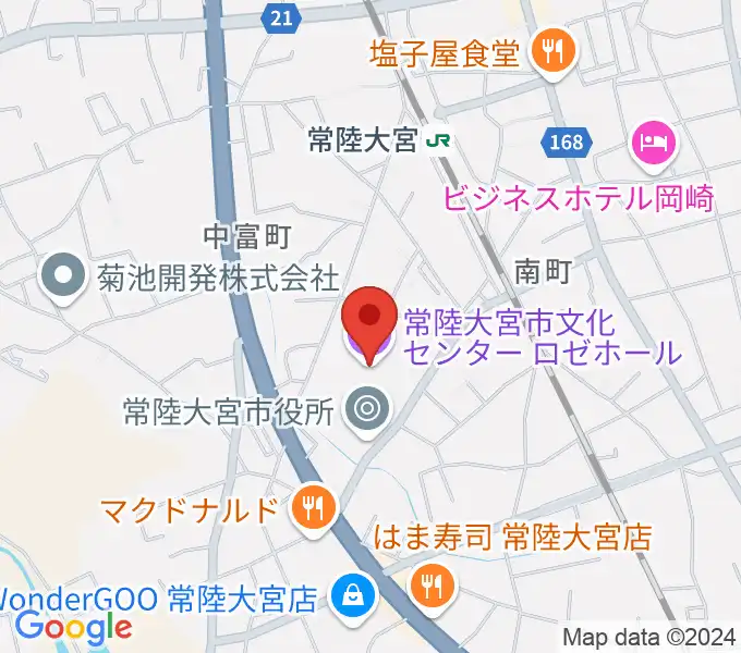 常陸大宮市文化センター ロゼホールの地図