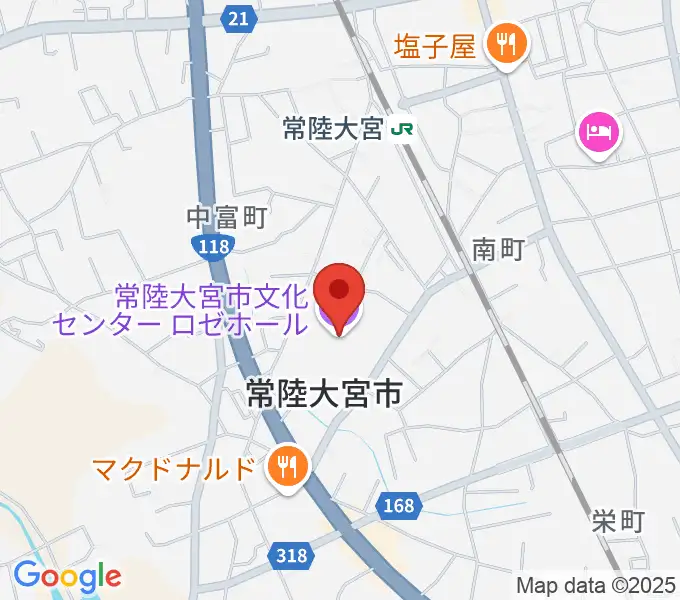 常陸大宮市文化センター ロゼホールの地図