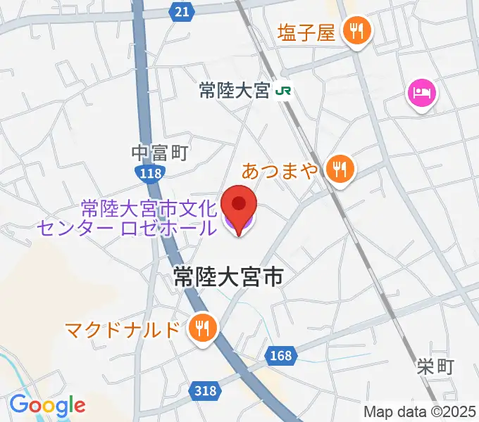 常陸大宮市文化センター ロゼホールの地図