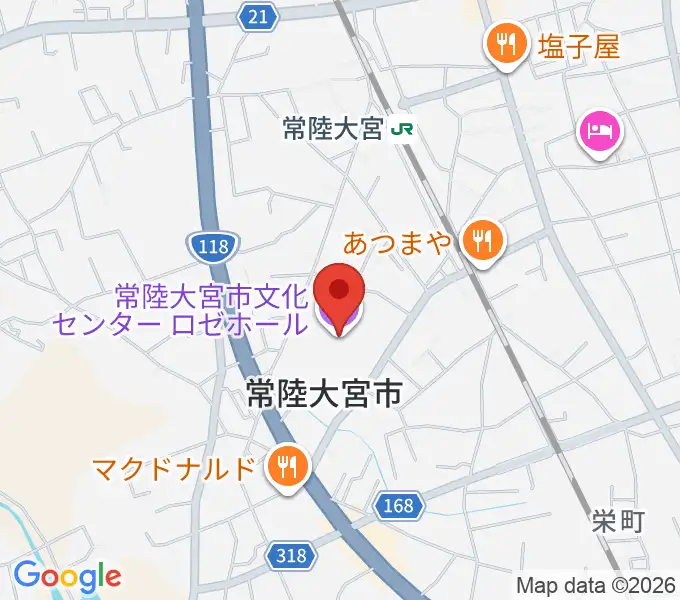 常陸大宮市文化センター ロゼホールの地図