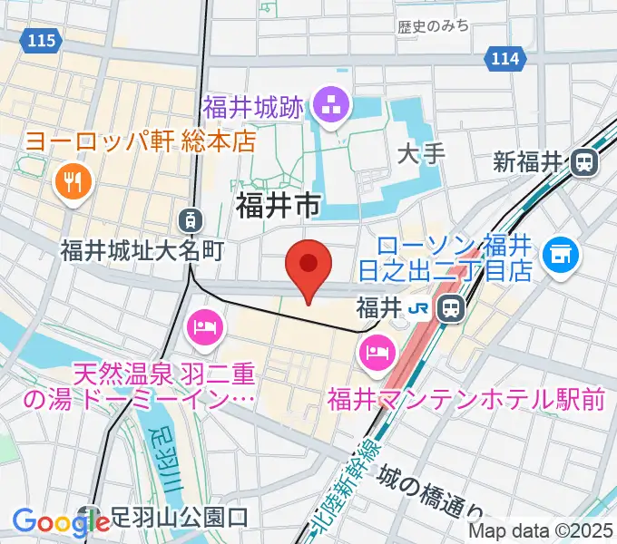福井まちなか文化施設 響のホールの地図