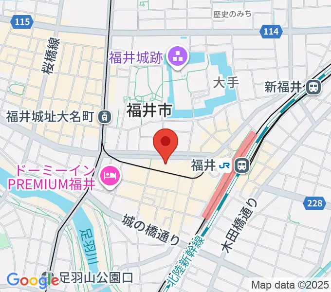 福井まちなか文化施設 響のホールの地図