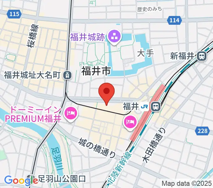 福井まちなか文化施設 響のホールの地図