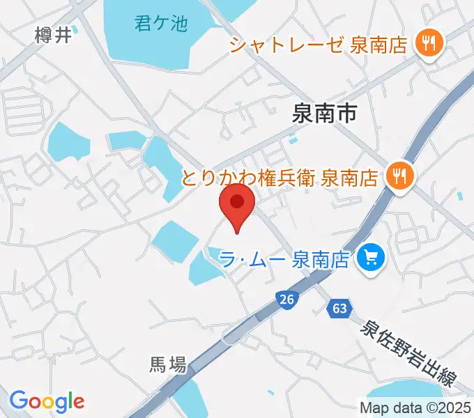 泉南市立文化ホールの地図
