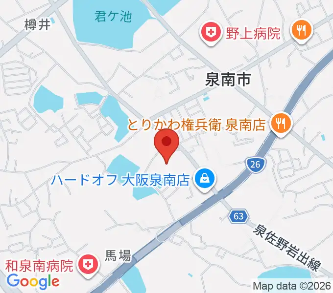 泉南市立文化ホールの地図
