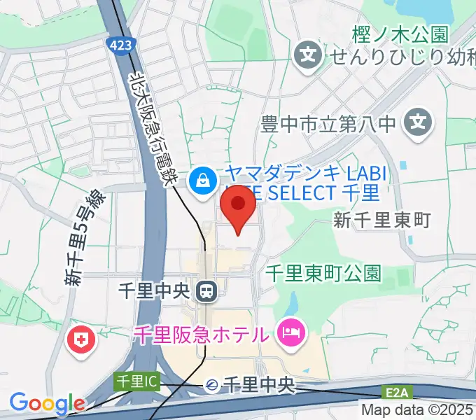 千里ライフサイエンスセンターの地図