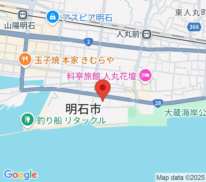 明石市立市民会館アワーズホールの地図