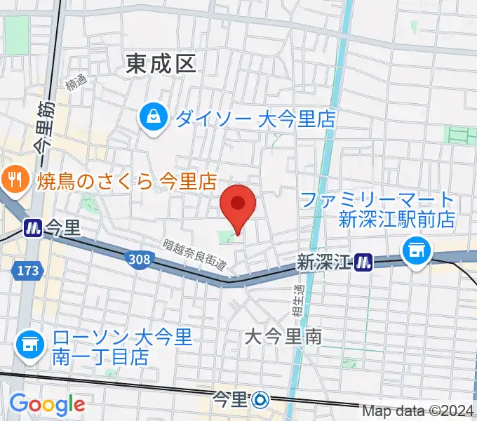 羽賀エレキベース・ウクレレ教室の地図