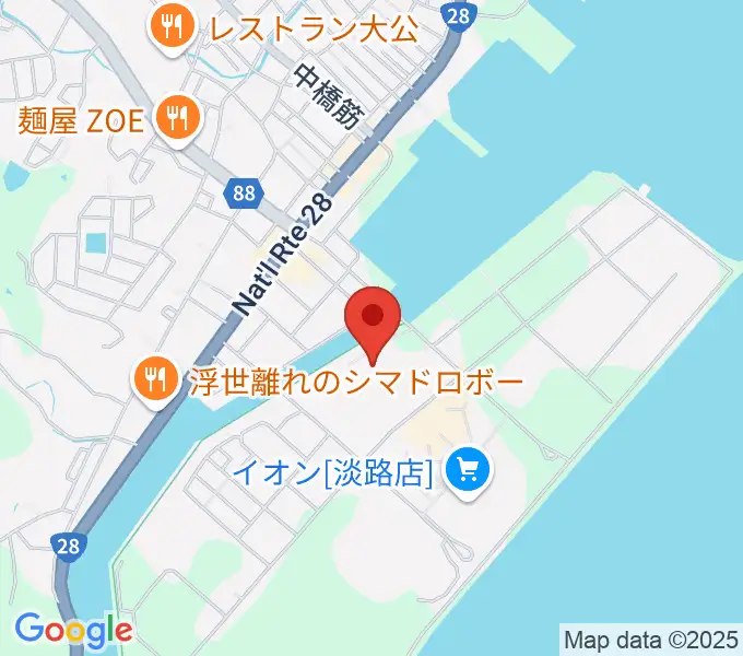 淡路市立しづかホールの地図