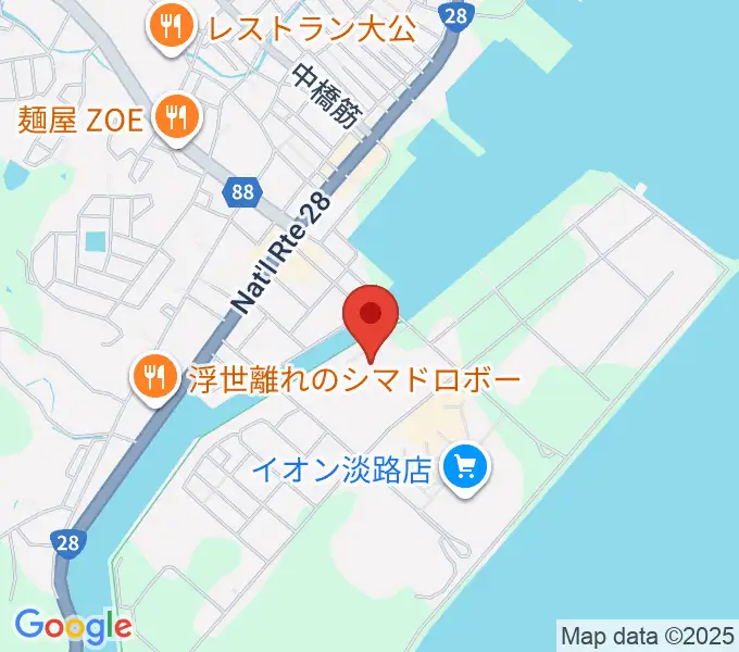 淡路市立しづかホールの地図