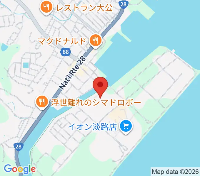 淡路市立しづかホールの地図