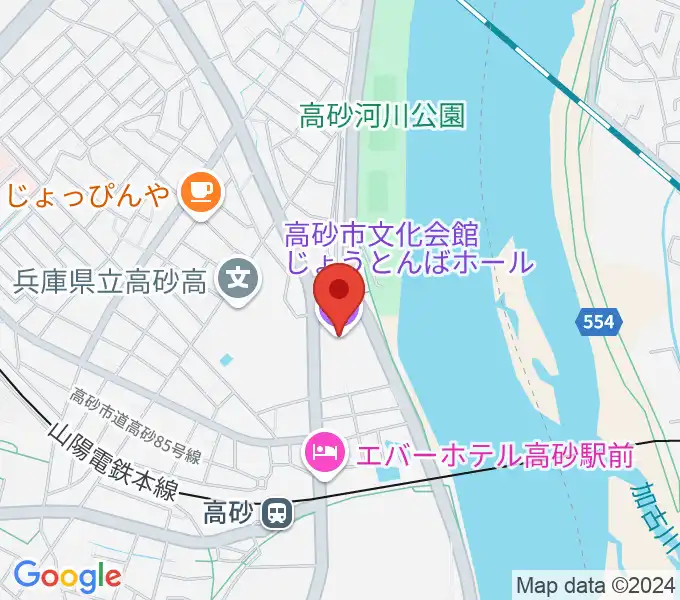 高砂市文化会館の地図