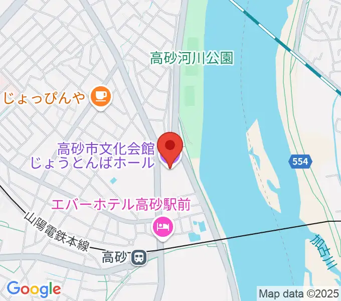 高砂市文化会館の地図