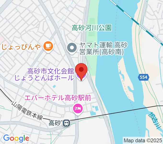 高砂市文化会館の地図