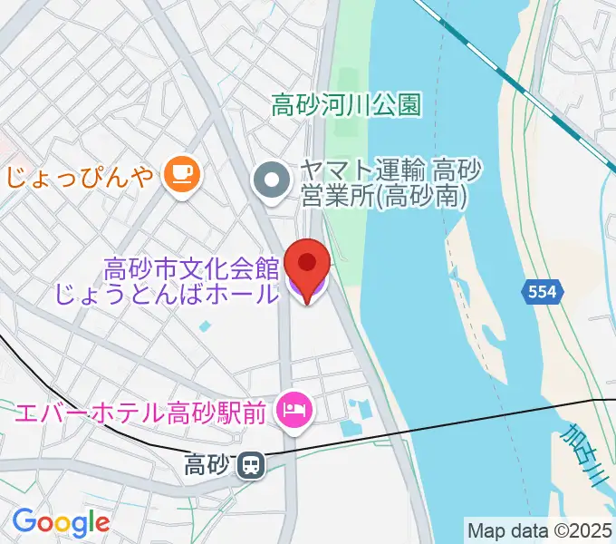 高砂市文化会館の地図