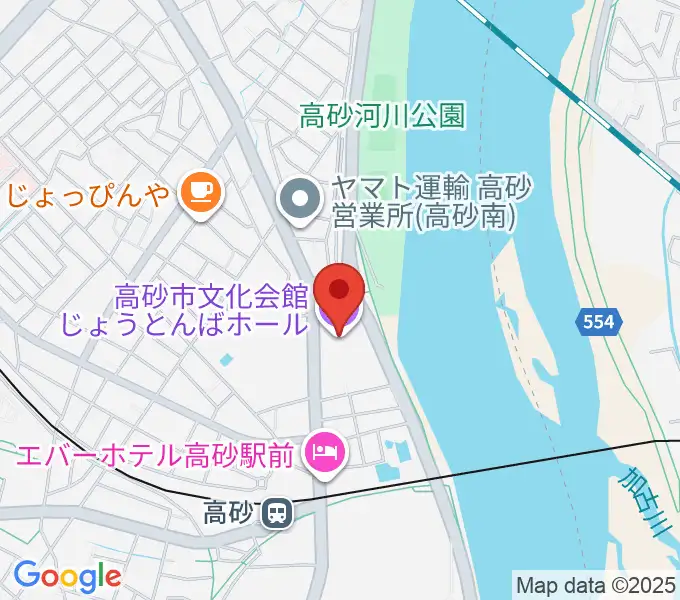 高砂市文化会館の地図