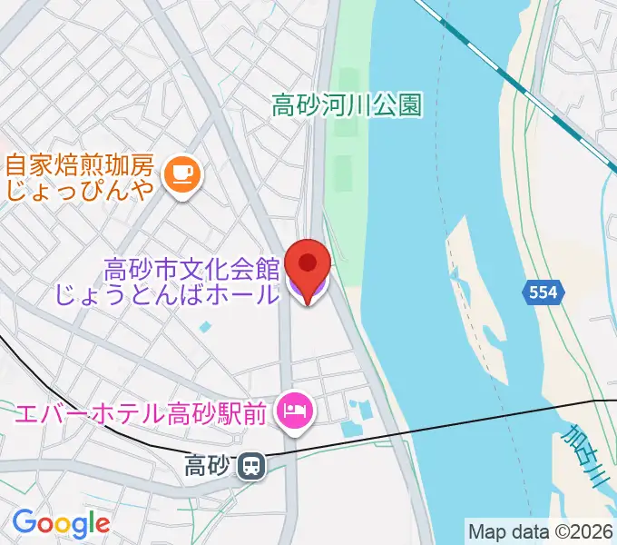 高砂市文化会館の地図