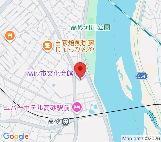 高砂市文化会館の地図
