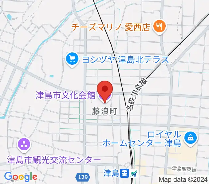 津島市文化会館の地図