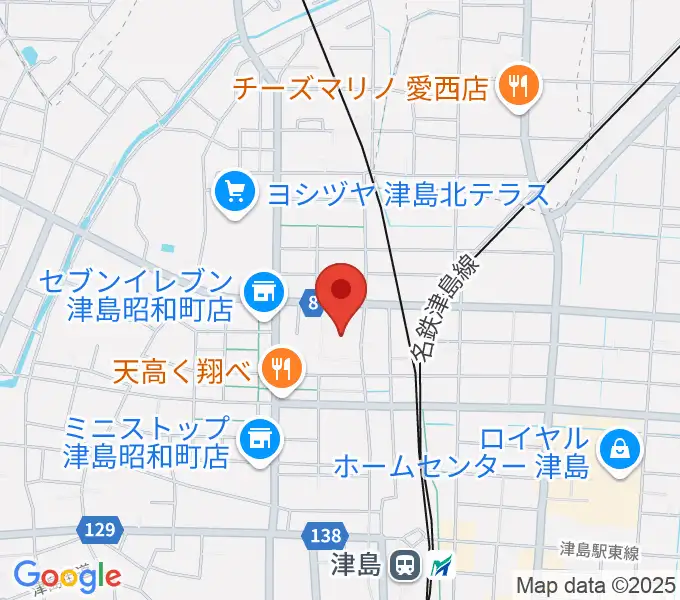 津島市文化会館の地図