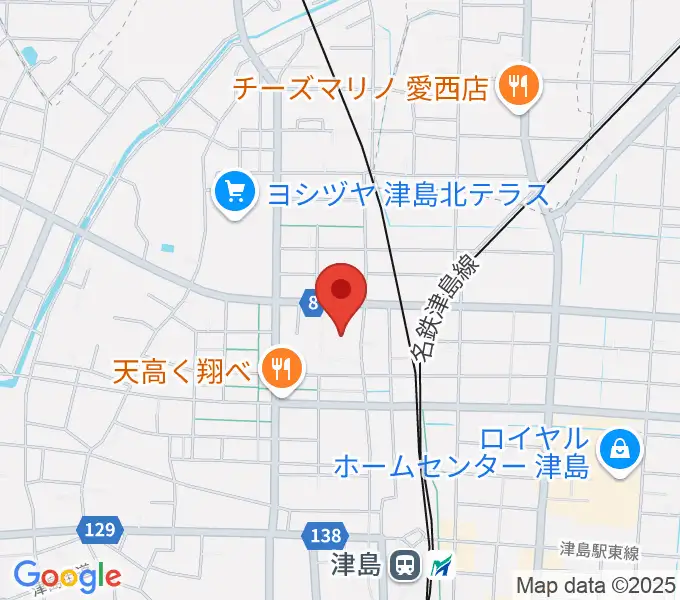 津島市文化会館の地図