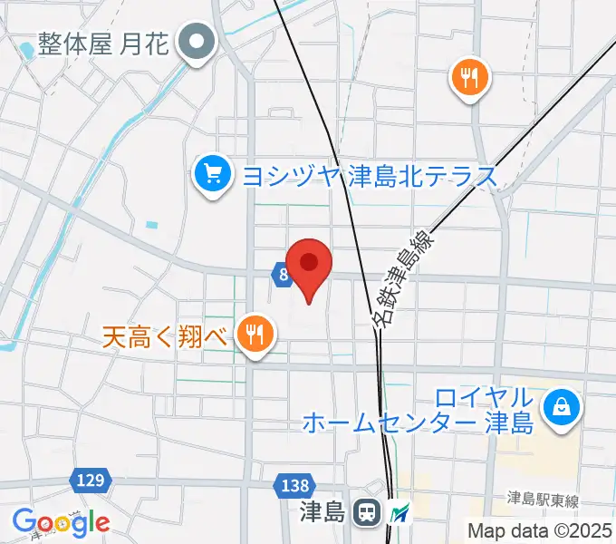 津島市文化会館の地図
