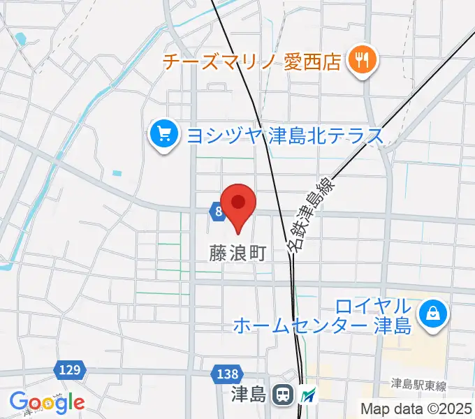 津島市文化会館の地図