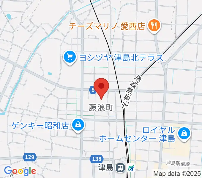 津島市文化会館の地図