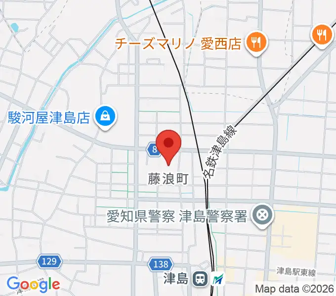 津島市文化会館の地図