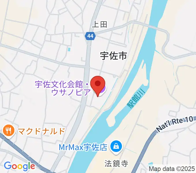 宇佐文化会館・ウサノピアの地図