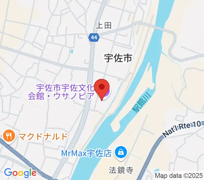 宇佐文化会館・ウサノピアの地図