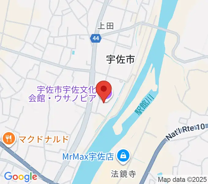 宇佐文化会館・ウサノピアの地図