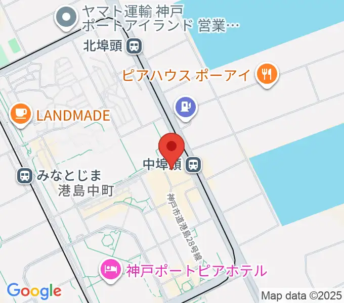 神戸ジーベックホールの地図